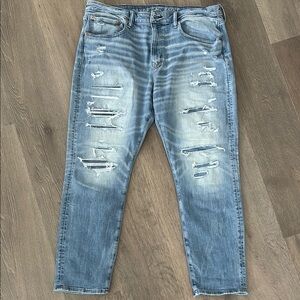 NWOT American Eagle Outfitters AirFlex+ Patched Athletic Fit Jeans